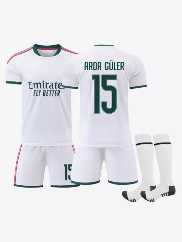 26/27 N° 7 Viní. Jr N° 10 Mbappé N° 5 Bellingham Ensemble 3 pièces Maillot domicile du club de football pour adultes et enfants