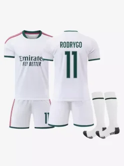 26/27 N° 7 Viní. Jr N° 10 Mbappé N° 5 Bellingham Ensemble 3 pièces Maillot domicile du club de football pour adultes et enfants