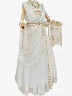 Académique Ensemble Lolita Cape De Robe Sans Manches Brodée Blanche 3 Pièces