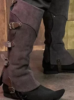 Accessoires De Bottes De Pirate Steampunk Rivet Genouillères Rétro Pour Homme