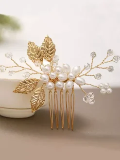 Accessoires de cheveux en métal de peigne de mariage de coiffes faites main pour la mariée