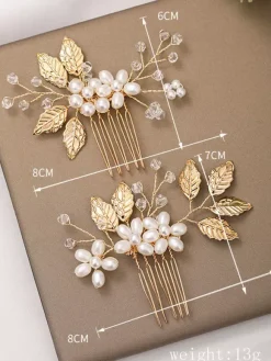 Accessoires de cheveux en métal de peigne de mariage de coiffes faites main pour la mariée