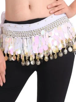 Accessoires de costumes de danse du ventre danse Hip foulard bleu glands hiérarchisé taille chaînes féminines du ventre Déguisements Halloween