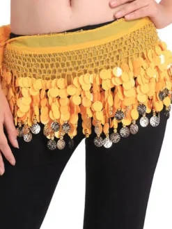 Accessoires de costumes de danse du ventre danse Hip foulard bleu glands hiérarchisé taille chaînes féminines du ventre Déguisements Halloween