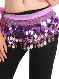 Accessoires de costumes de danse du ventre danse Hip foulard bleu glands hiérarchisé taille chaînes féminines du ventre Déguisements Halloween
