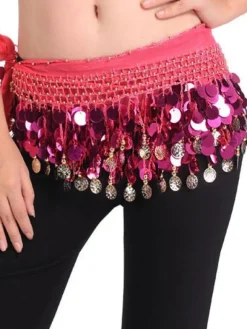 Accessoires de costumes de danse du ventre danse Hip foulard bleu glands hiérarchisé taille chaînes féminines du ventre Déguisements Halloween