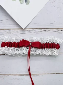 Accessoires De Mariée Jarretières De Mariage Dentelle N艙ud Pour Femmes