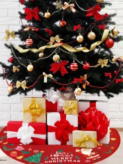 Accessoires de sapin de Noël Fibre de polyester Motif à carreaux noirs Accessoires de Noël
