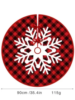 Accessoires de sapin de Noël Fibre de polyester Motif à carreaux noirs Accessoires de Noël
