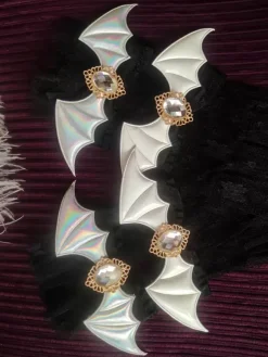 Accessoires Gothiques Lolita Volants Blancs Strass Manches Divers