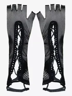 Accessoires Gothiques Lolita Noir Volants Manchettes Polyester Divers