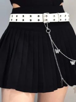 Accessoires gothiques Lolita Chaînes blanches Étoiles Imprimé motif papillon Ceinture Divers