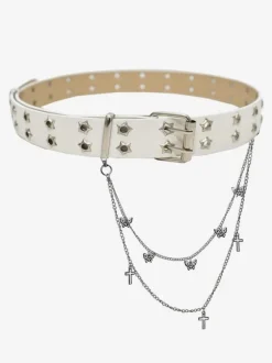 Accessoires gothiques Lolita Chaînes blanches Étoiles Imprimé motif papillon Ceinture Divers