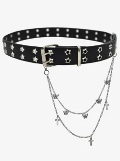Accessoires gothiques Lolita Chaînes blanches Étoiles Imprimé motif papillon Ceinture Divers