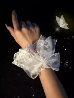 Accessoires Lolita de style ROCOCO Volants blancs N艙uds Manchons Polyester Divers