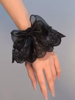 Accessoires Lolita de style ROCOCO Volants blancs N艙uds Manchons Polyester Divers