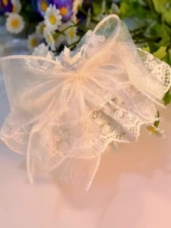 Accessoires Lolita de style ROCOCO Volants blancs N艙uds Manchons Polyester Divers
