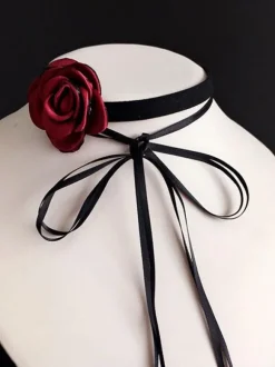 Accessoires Lolita Steampunk Tour de Cou Fleurs Blanches Fibre Polyester Divers
