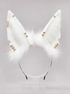 Accessoires Noir Lolita Oreilles Fausse Fourrure Coiffure Animaux Fibre Polyester Divers