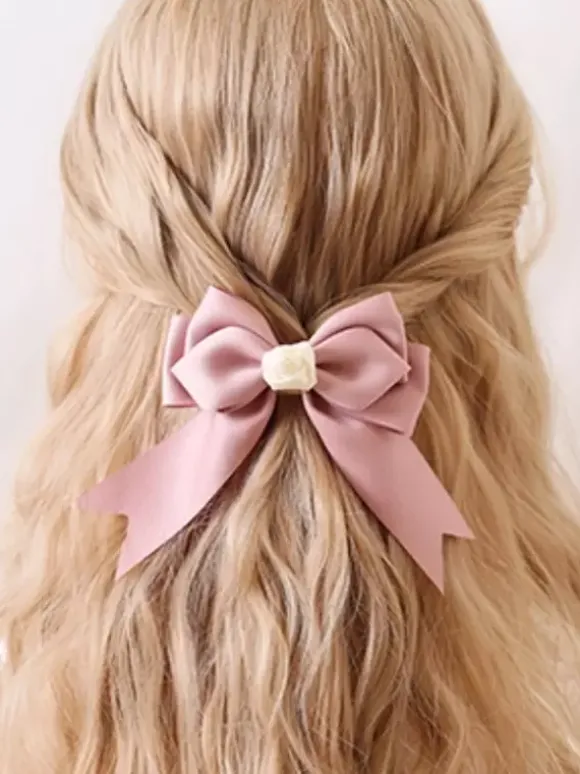 Accessoires Sweet Lolita : coiffes à n艙uds roses