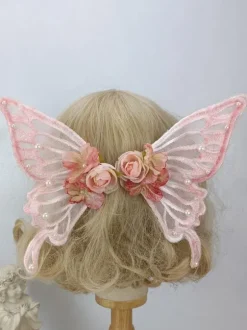 Accessoires Sweet Lolita Couvre-chef Rose Noire Fibre de Polyester Divers