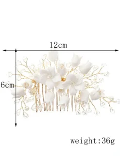 Accessoires de cheveux de mariée en métal peigne de casque de mariage à la main