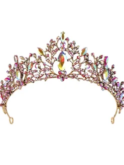 Accessoires de cheveux de mariée en métal diadème de casque de mariage
