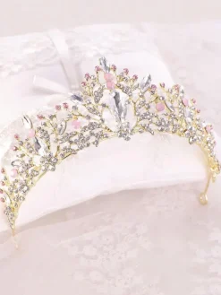 Accessoires de cheveux de mariée en métal diadème de casque de mariage