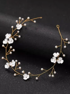 Accessoires de cheveux en métal de mariage de casque pour la mariée