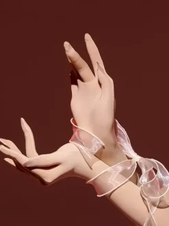 Accessoires de lingerie Costumes sexy Soirée Lavande Lycra Spandex Gants Fibre acrylique Gants de couleur unie