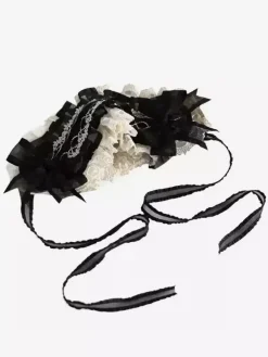 Accessoires gothiques Lolita N艙uds noirs Dentelle Coiffes Polyester Divers