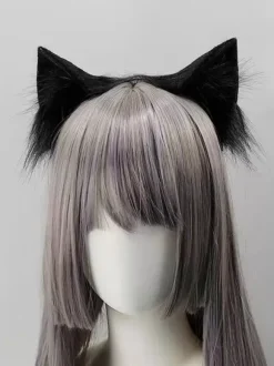 Accessoires Gothiques Lolita Noir Blanc Accessoire Bloc de Couleur Divers