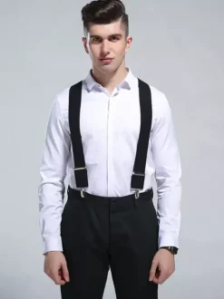 Accessoires Homme Détails Métalliques Classiques Polyester Métallisé Pull Out Noir