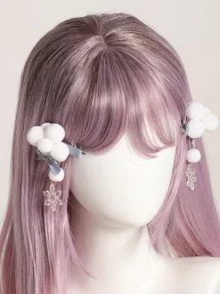 Accessoires Lolita de style chinois arcs bleu ciel clair couvre-chef en polyester divers