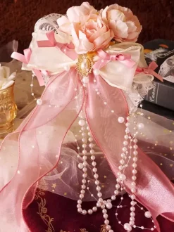 Accessoires Lolita Style Chinois Perles Vertes N艙uds Fleurs Accessoire Fibre Polyester Divers
