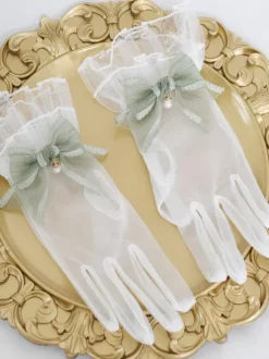 Accessoires Lolita Style ROCOCO N艙uds Bleu Profond Perles Accessoire Fibre Polyester Divers