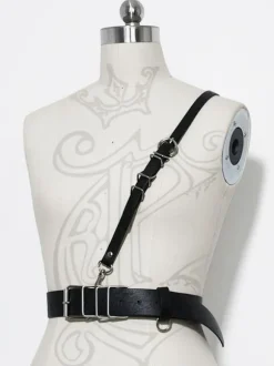 Accessoires Steampunk Lolita Détails en métal noir Ceinture en cuir PU Divers