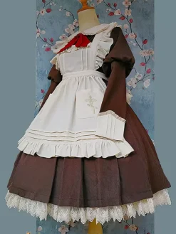 Accessoires Sweet Lolita Infanta Tablier en fibre de polyester abricot Divers