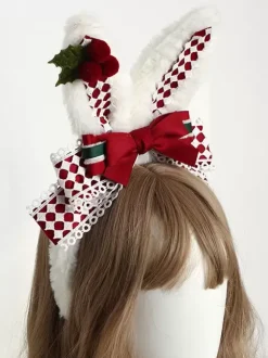 Accessoires Sweet Lolita N艙uds rouges Couvre-chefs à carreaux Divers