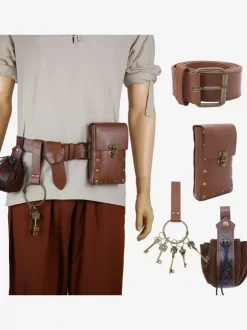 Accessoire Steampunk Vintage Homme Déguisement Rétro Costume Marron Café