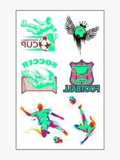 Autocollant Tatouage Football Accessoires De Sport Vert 10 Pièces