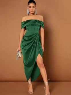 Avec robe de cocktail mode courte col bateau court