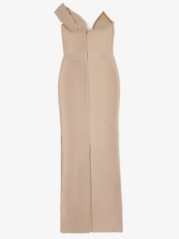 Avec robe de cocktail robe de bal moderne longueur au sol col en V fleurs polyester
