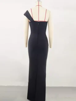 Avec robe de cocktail robe de bal moderne longueur au sol col en V fleurs polyester