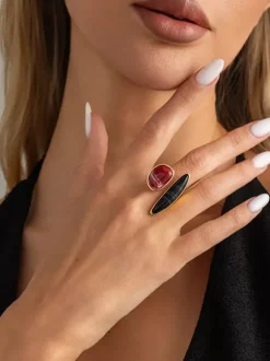 Bagues en résine synthétique pour adultes style streetwear bijoux géométriques vintage