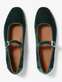 Ballerines en velours à bout rond Mary Jane Ballerines pour femmes