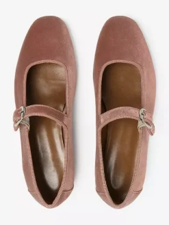 Ballerines en velours à bout rond Mary Jane Ballerines pour femmes