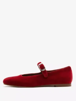 Ballerines en velours à bout rond Mary Jane Ballerines pour femmes
