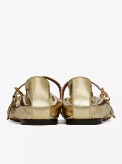 Ballerines plates noires à bout rond froncé Mary Jane Ballerines plates pour femmes