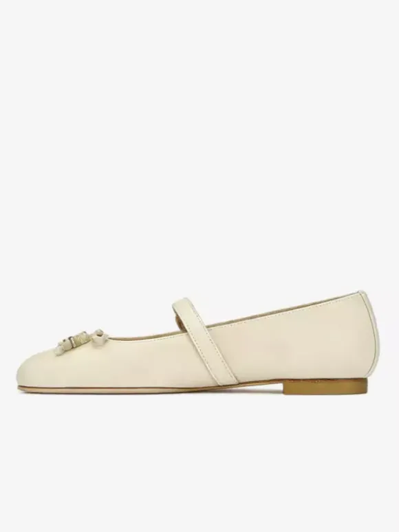 Ballerines plates pour femmes bout carré n艙ud style Mary Jane